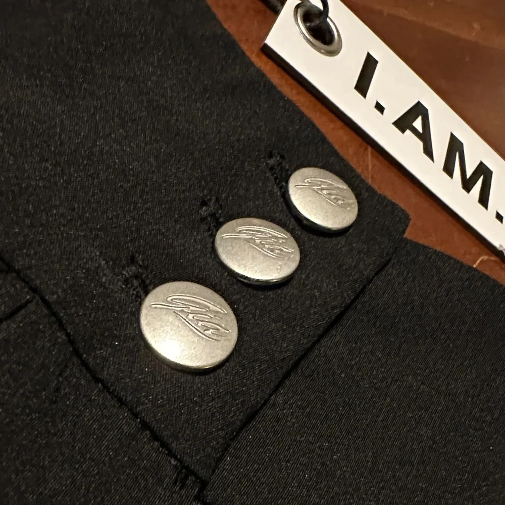 I.AM.GIA Black Pleated Mini Skort with Silver Buttons
